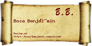 Boza Benjámin névjegykártya
